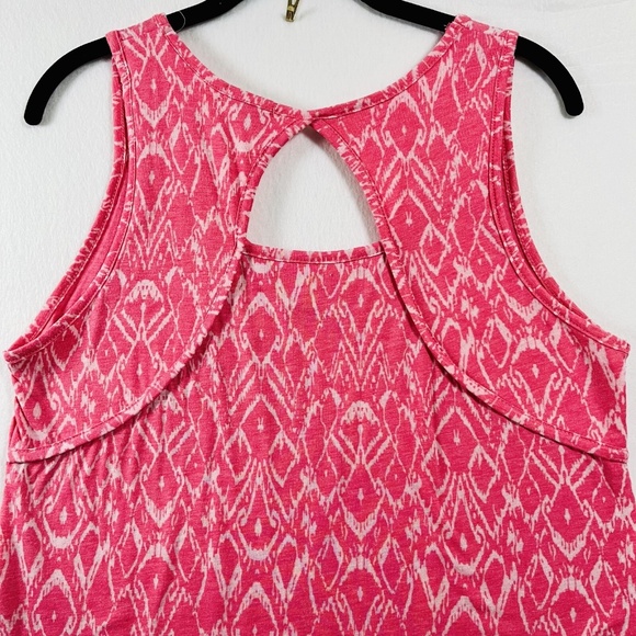 Mod-O-Doc Coral Burnout Jersey Dress Women's Size L Keyhole back Lined - Picture 5 of 7